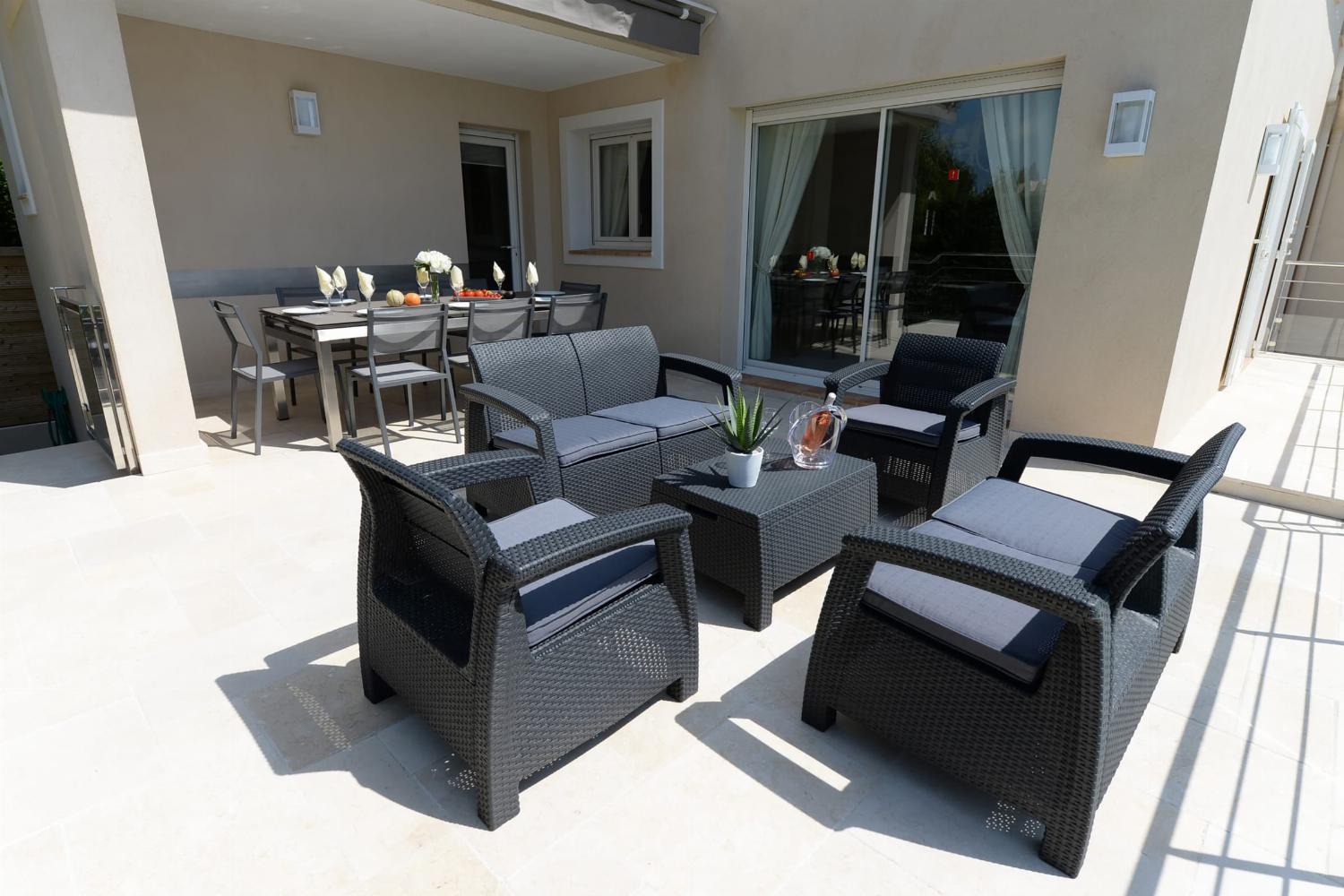 Shaded dining terrace