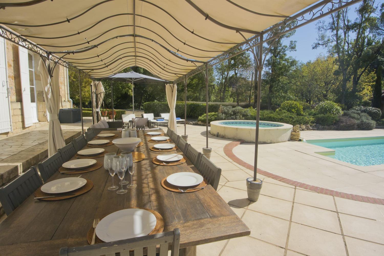 Shaded dining terrace