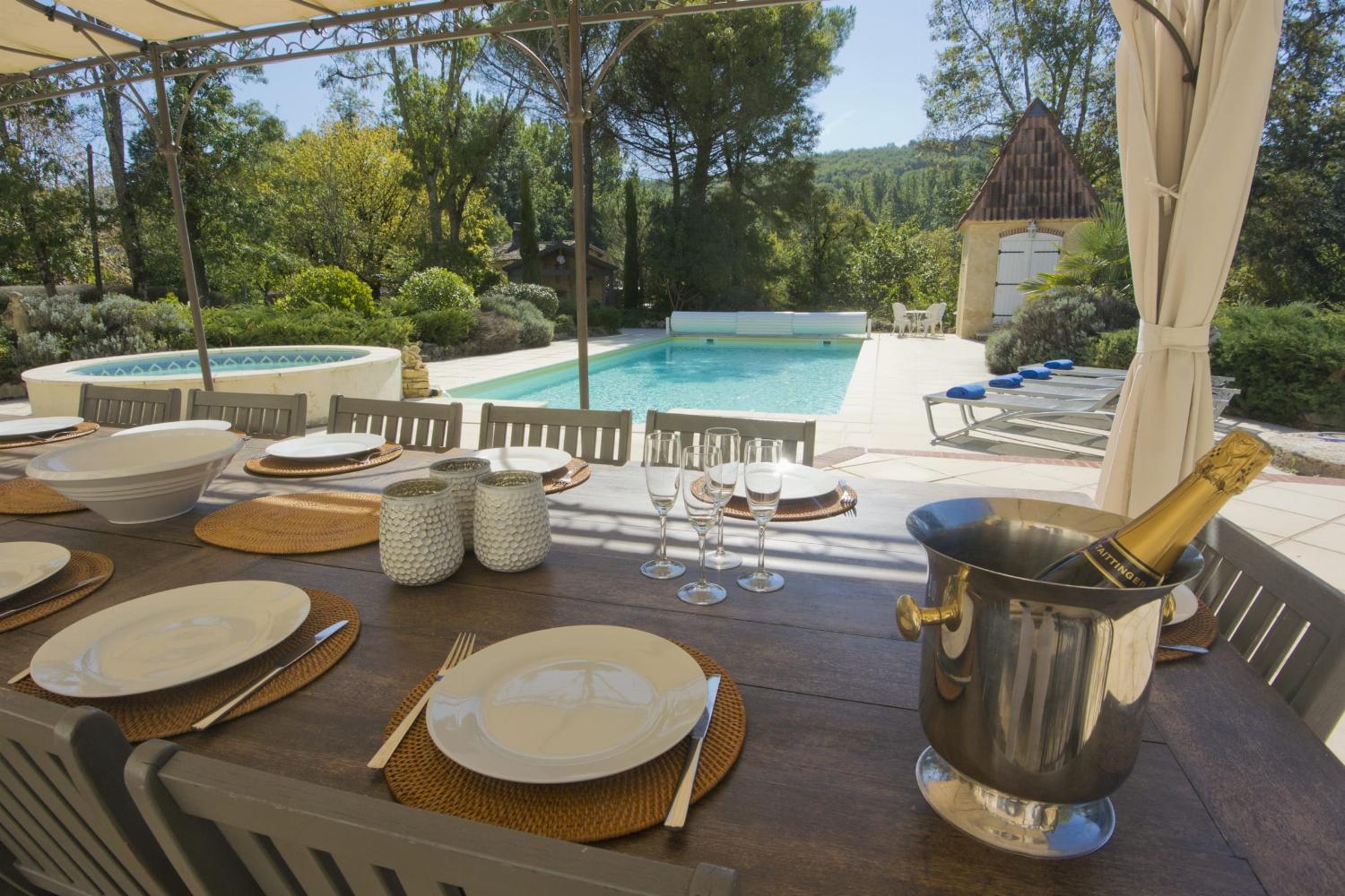 Shaded dining terrace