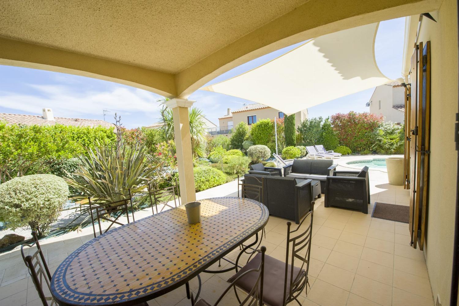 Shaded dining terrace