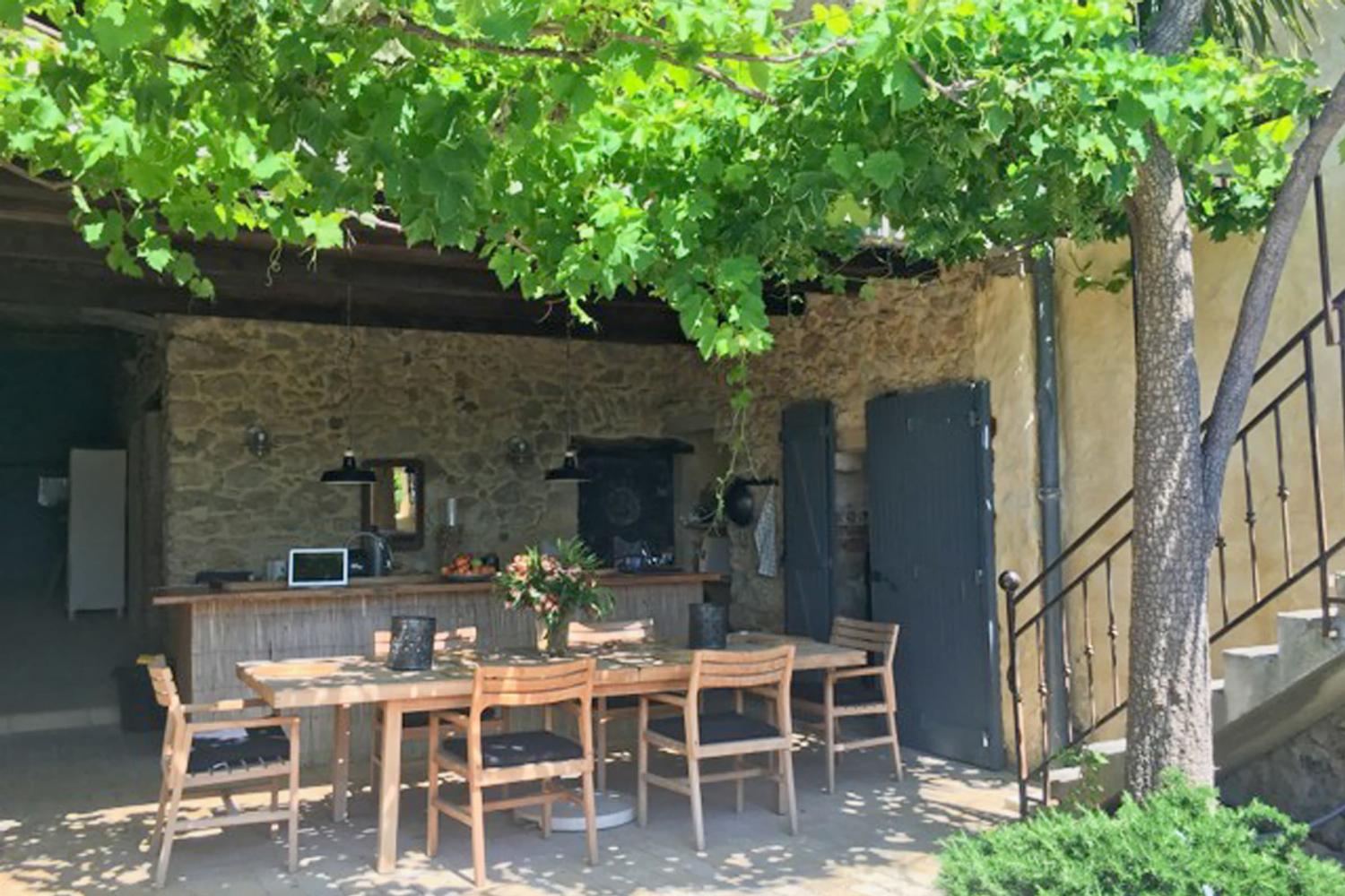 Shaded dining terrace