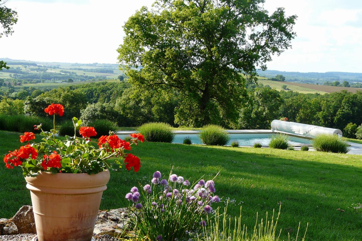Garden in France with private pool