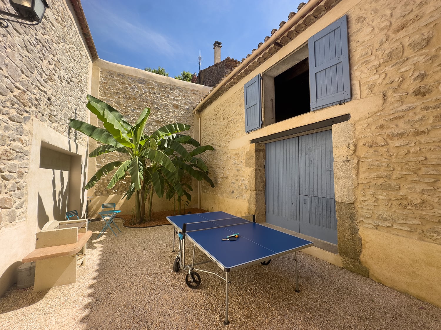 Courtyard with table tennis