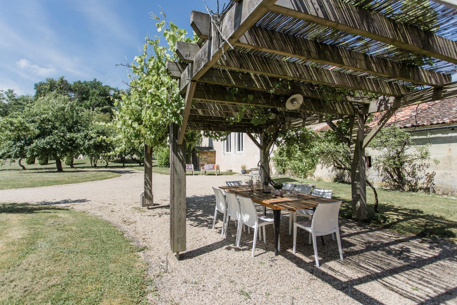 Shaded dining terrace