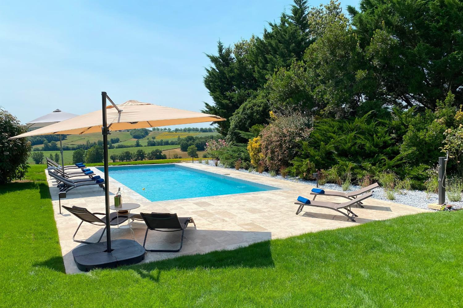 Terrace and private heated pool Terrace and private heated pool