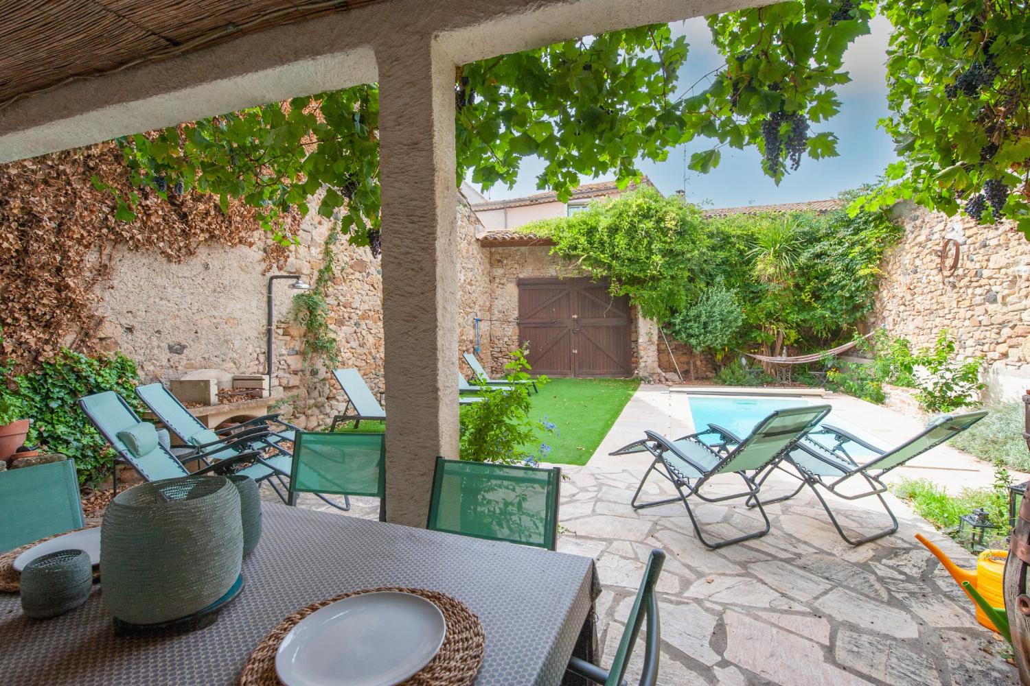 Shaded dining terrace