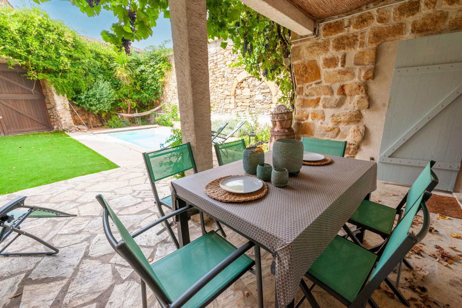 Shaded dining terrace