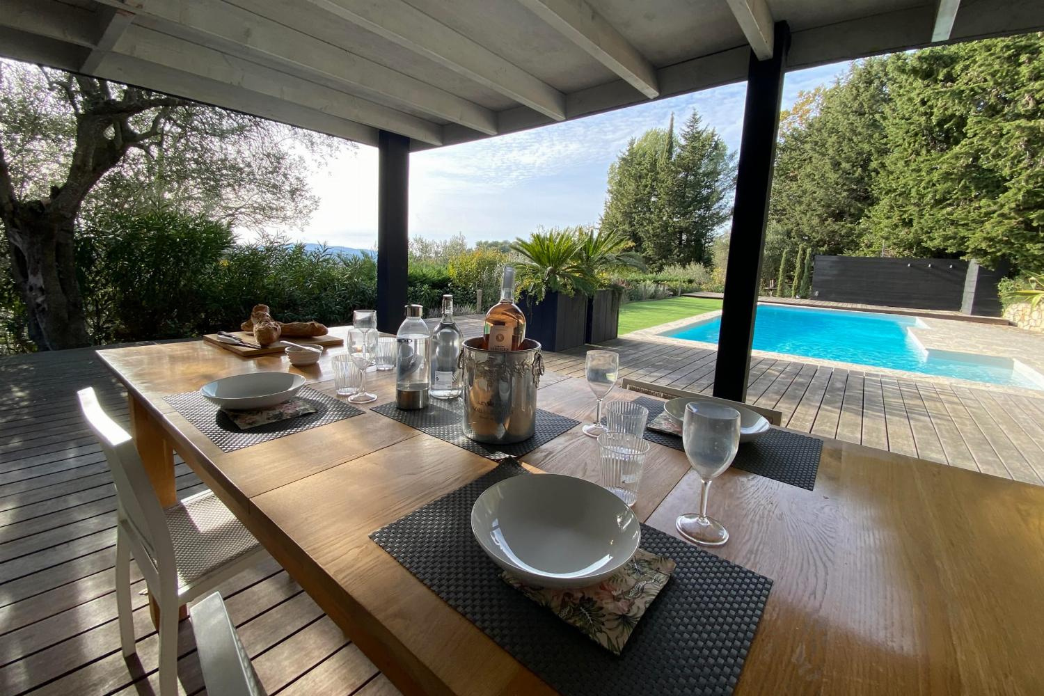 Shaded dining terrace