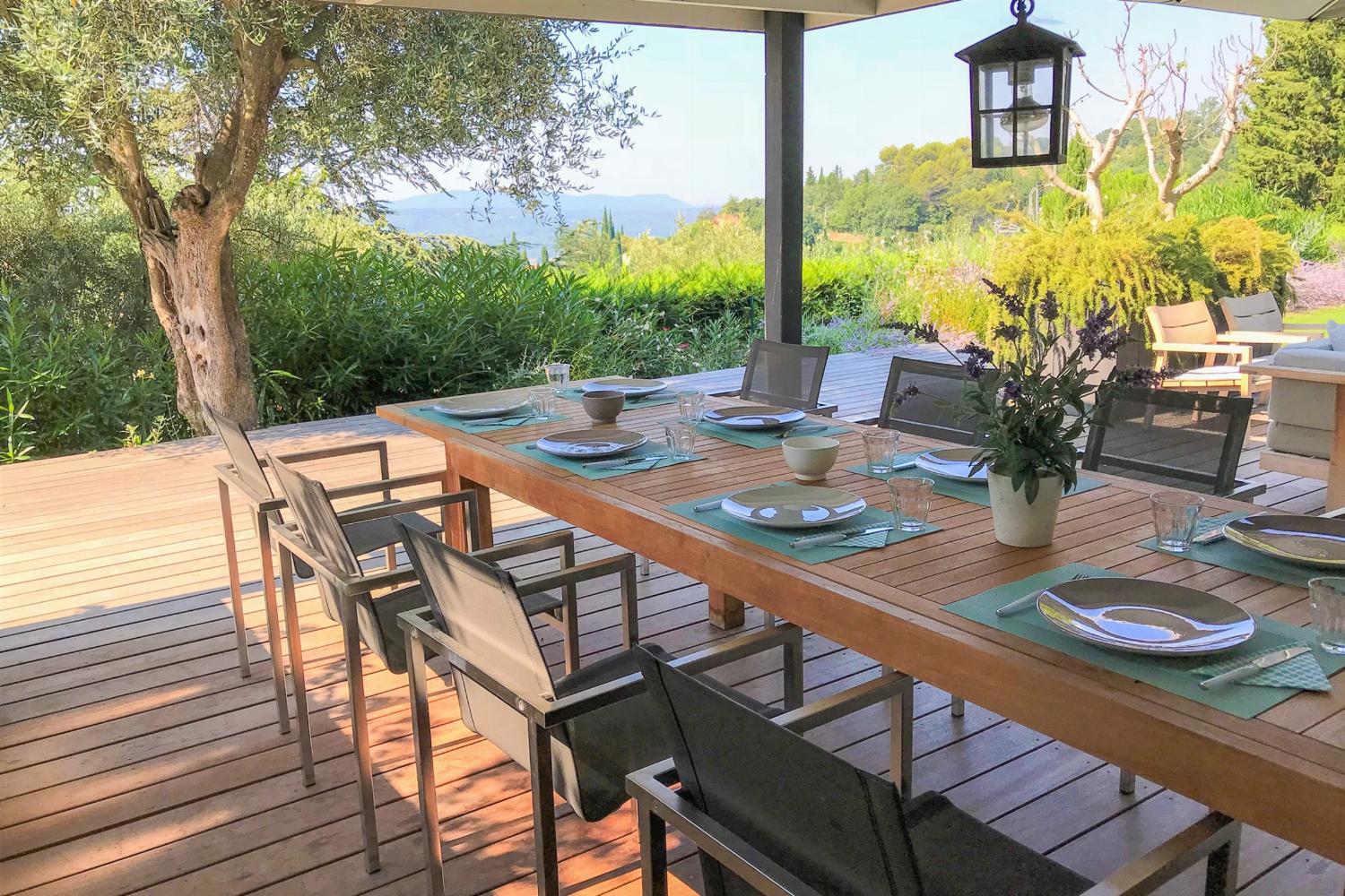 Shaded dining terrace