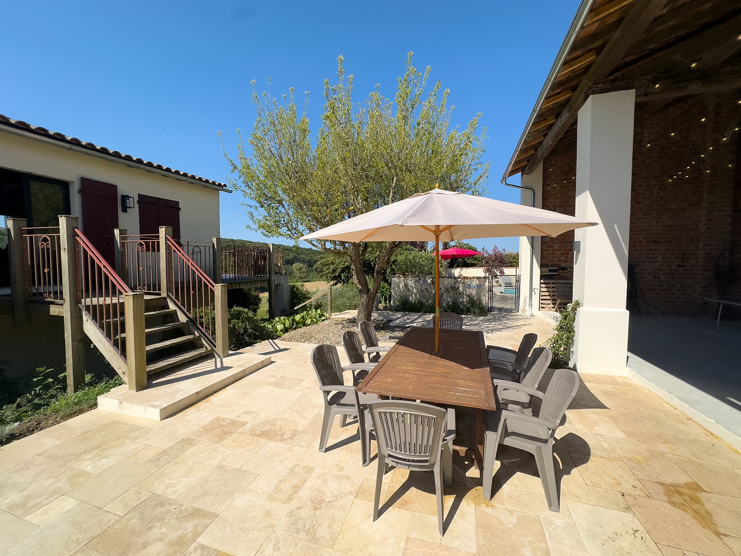 Dining terrace | Holiday home near Fanjeaux