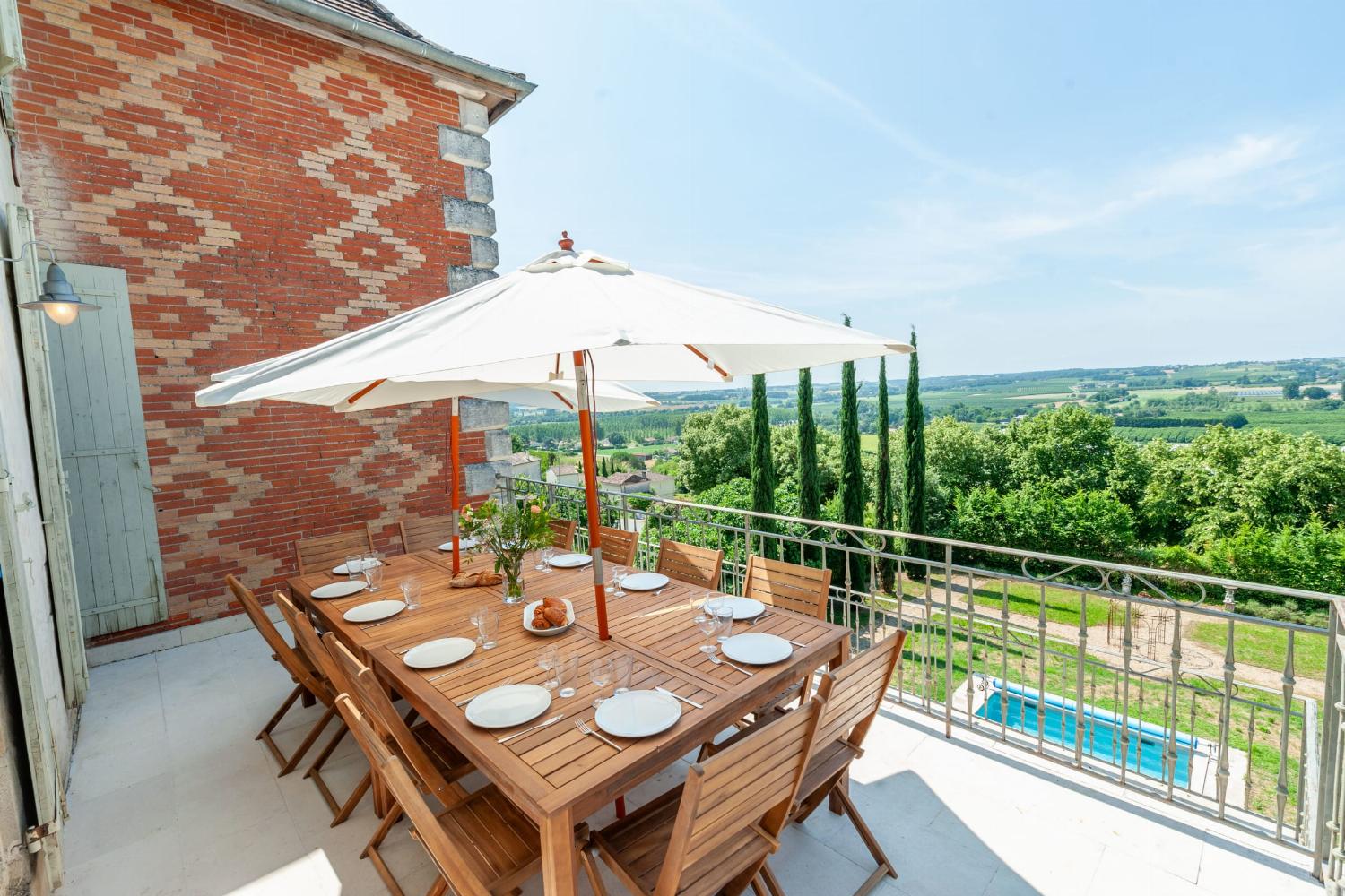 Shaded dining terrace