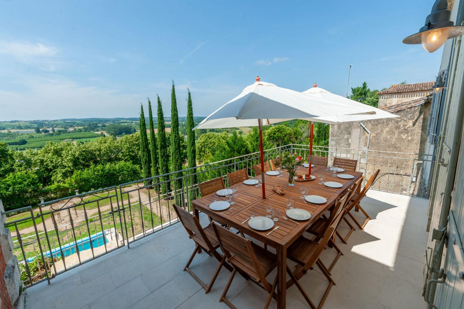 Shaded dining terrace