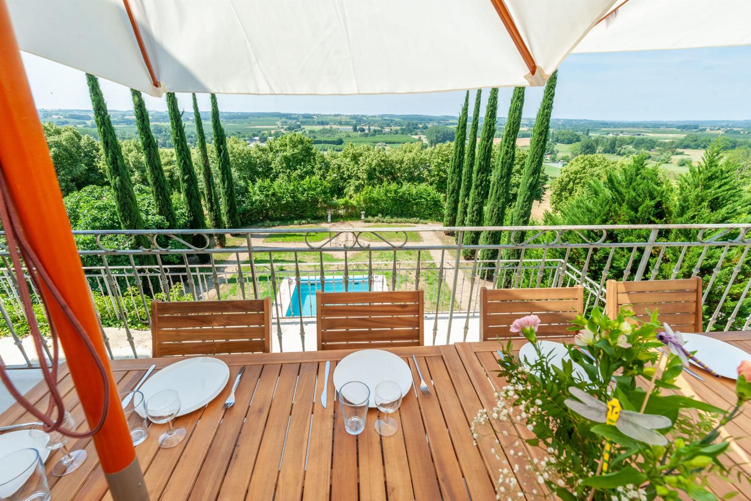 Shaded dining terrace