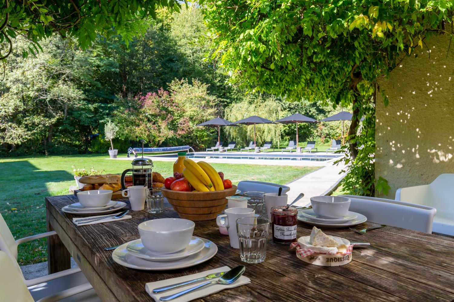 Shaded dining terrace