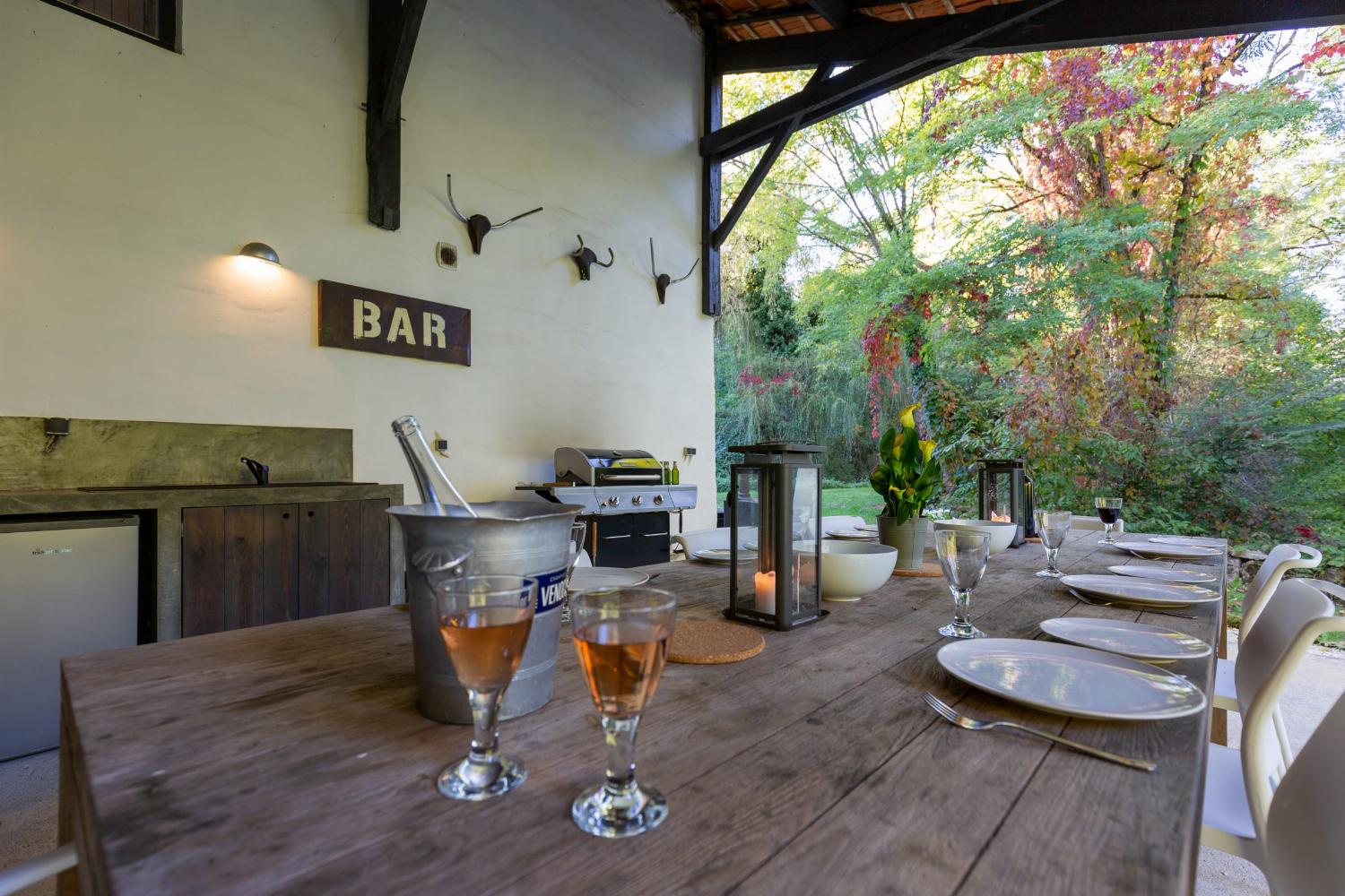 Shaded dining terrace