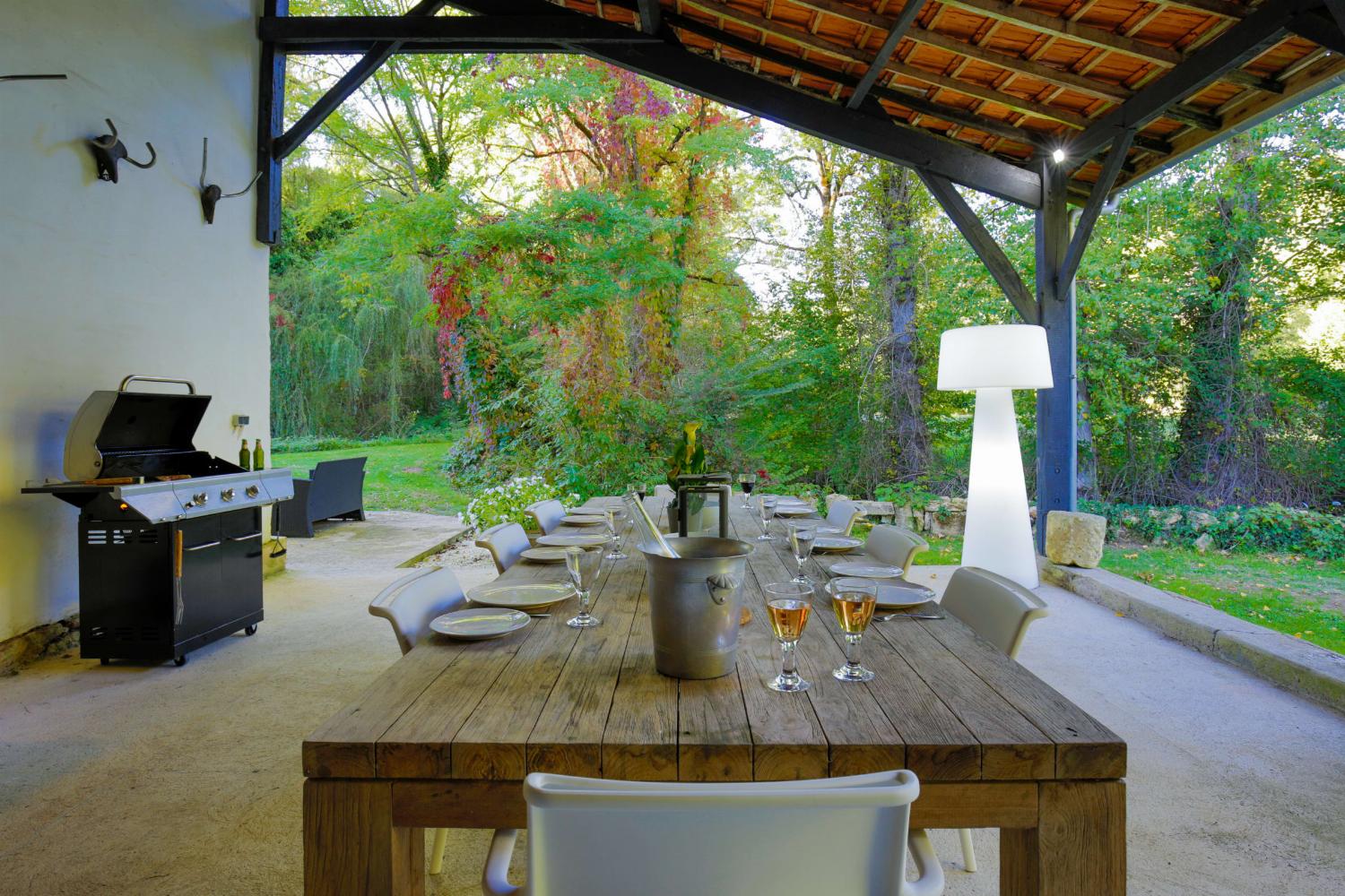 Shaded dining terrace