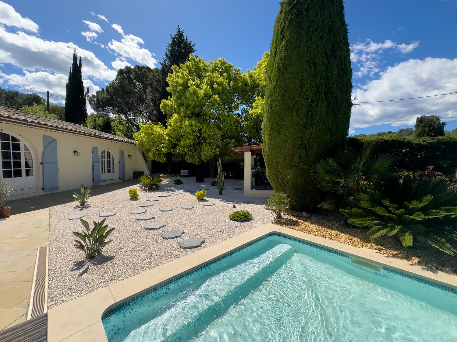 Garden in France with private pool