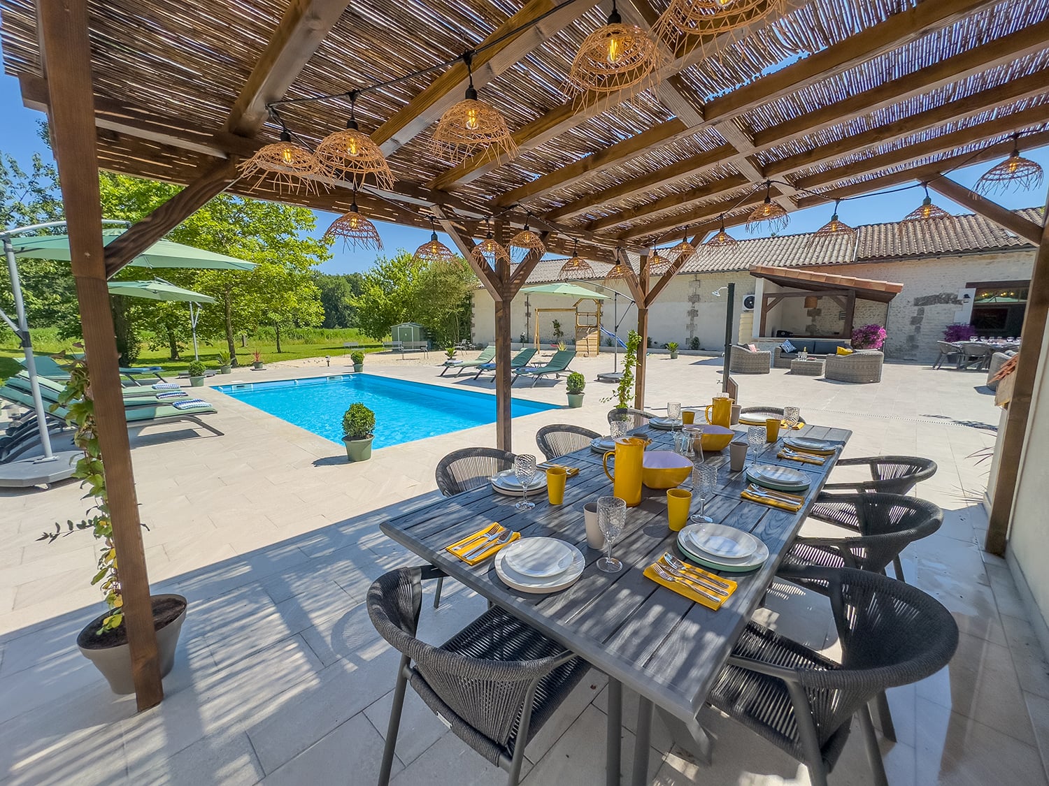 Shaded dining terrace