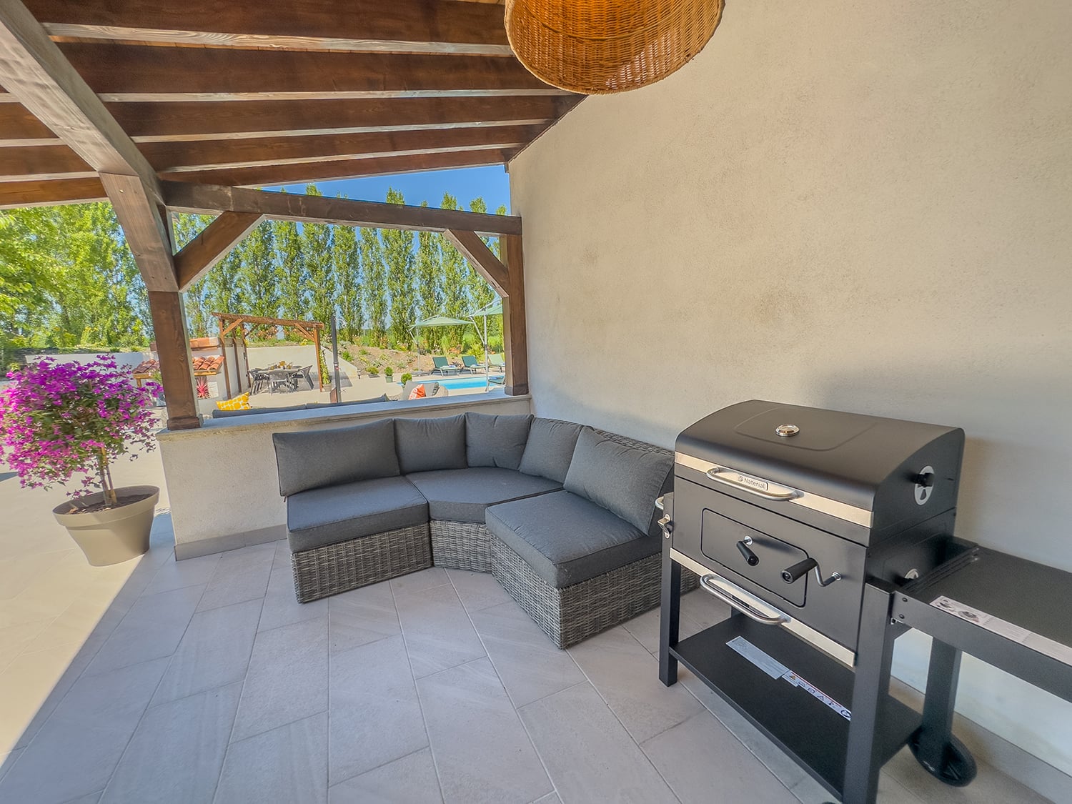 Shaded terrace with BBQ