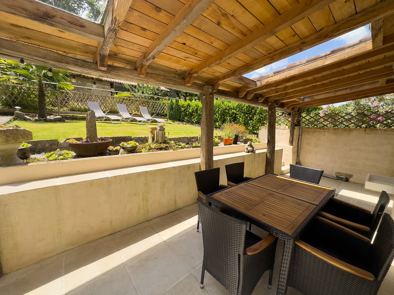 Shaded dining terrace