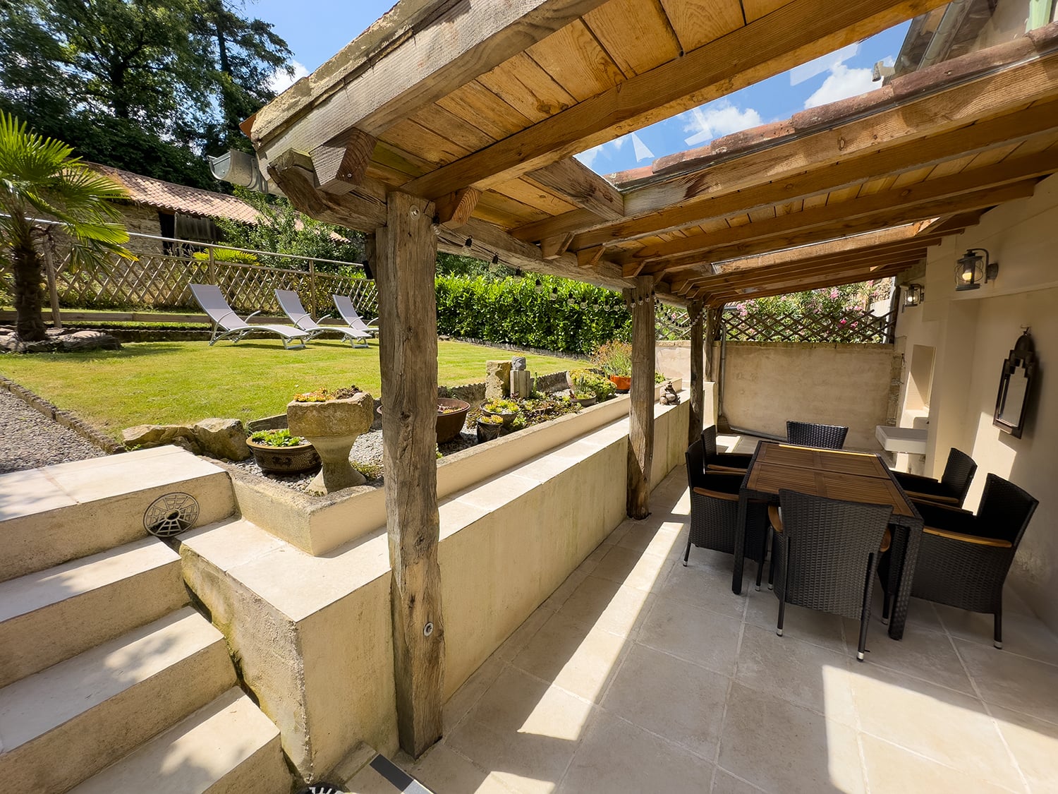 Shaded dining terrace