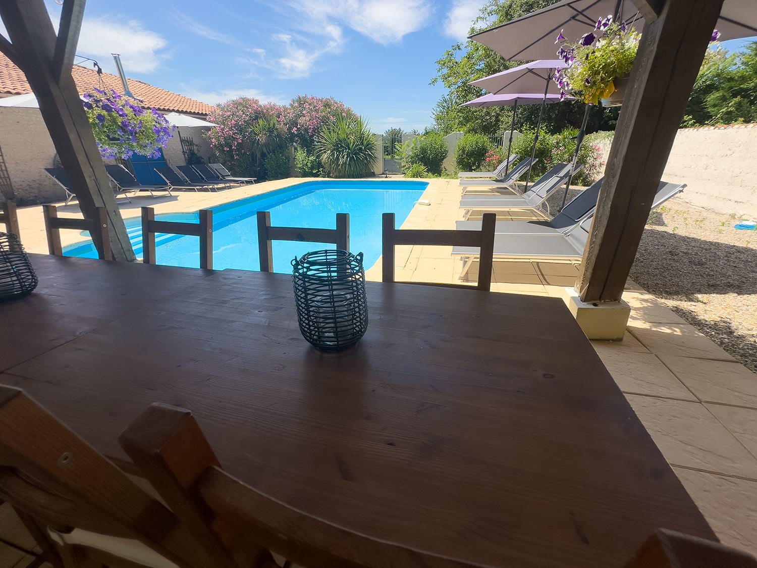 Shaded dining terrace