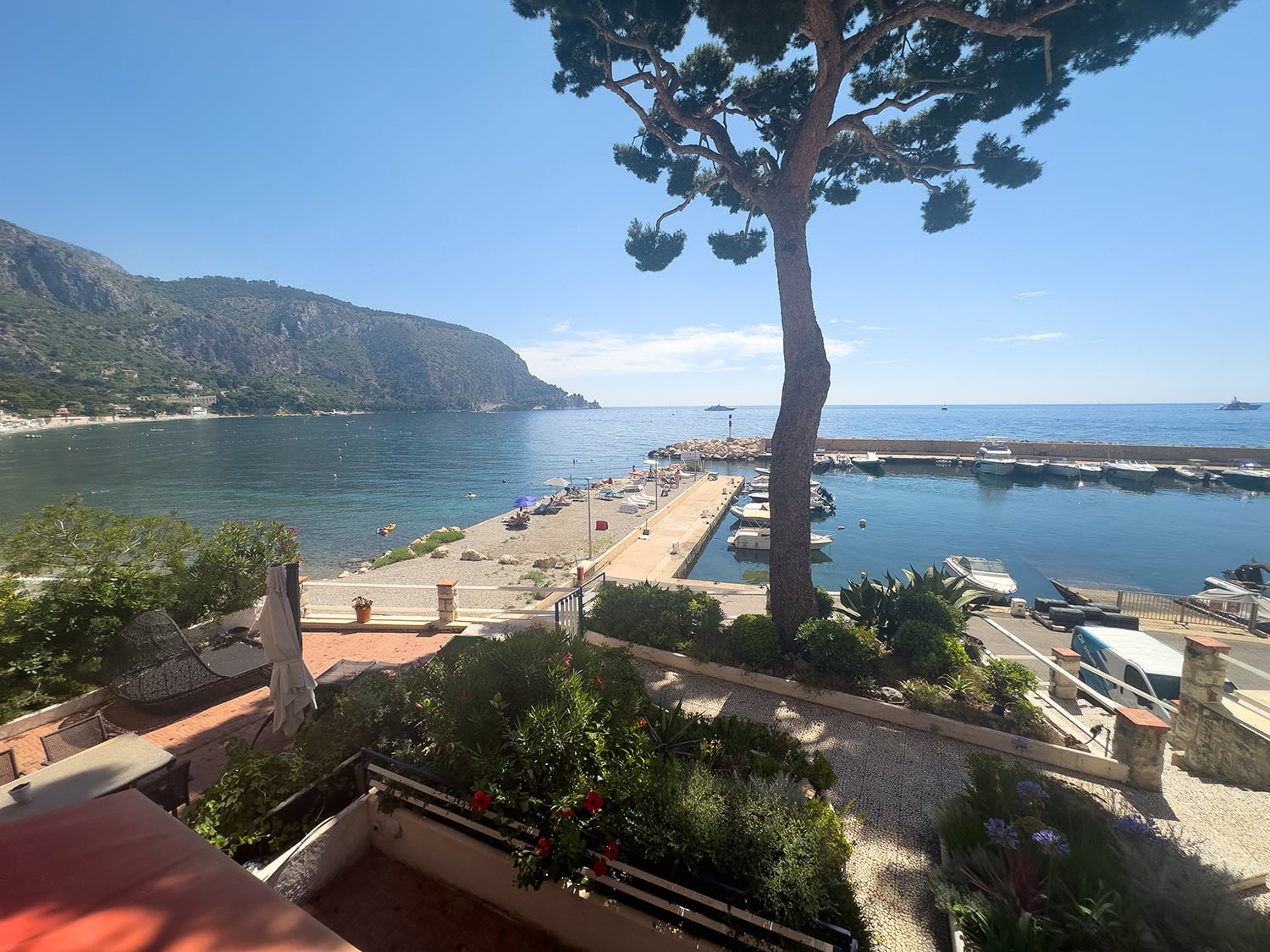 Panoramic Mediterranean views from the terrace