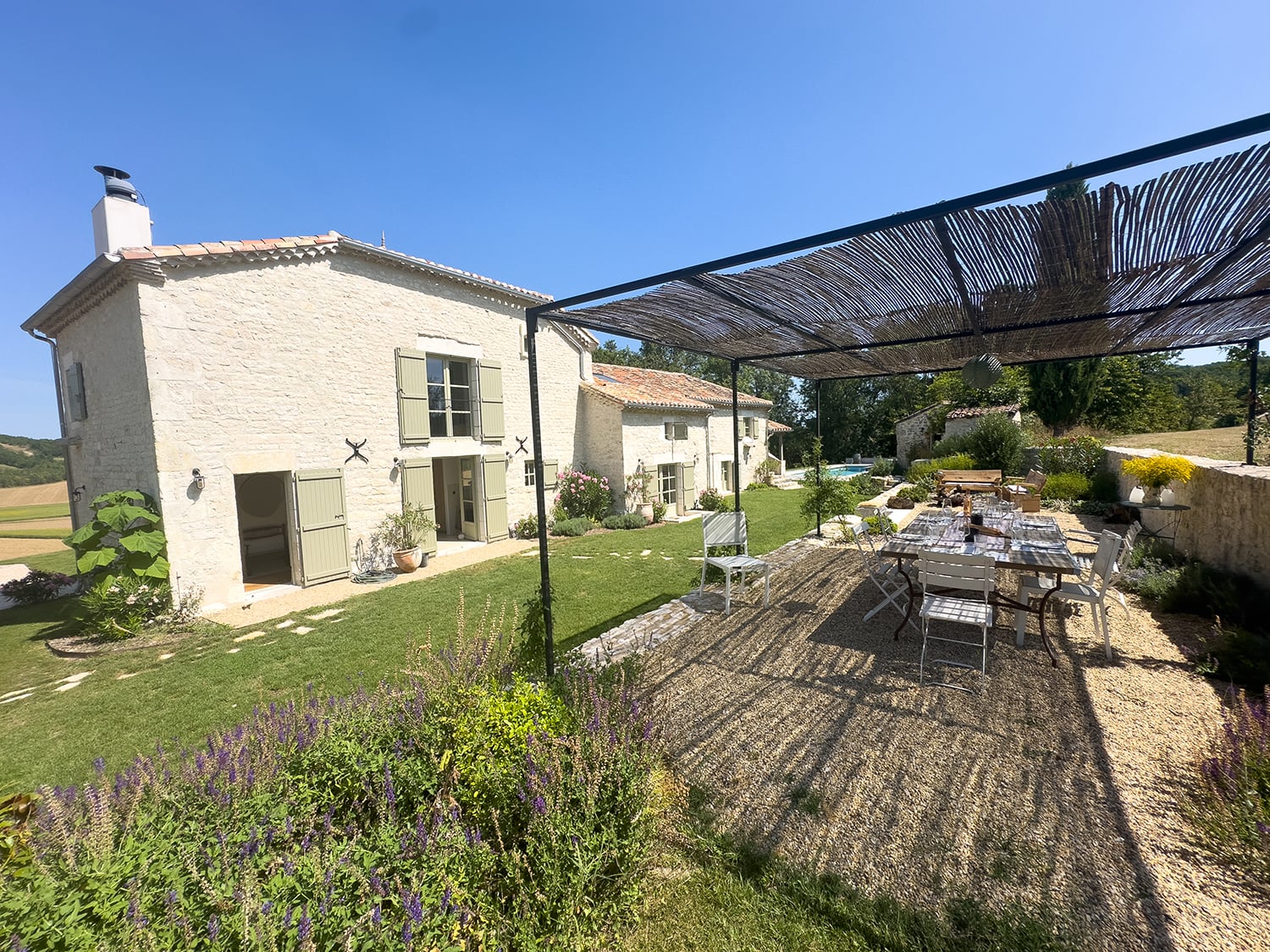 Shaded dining terrace