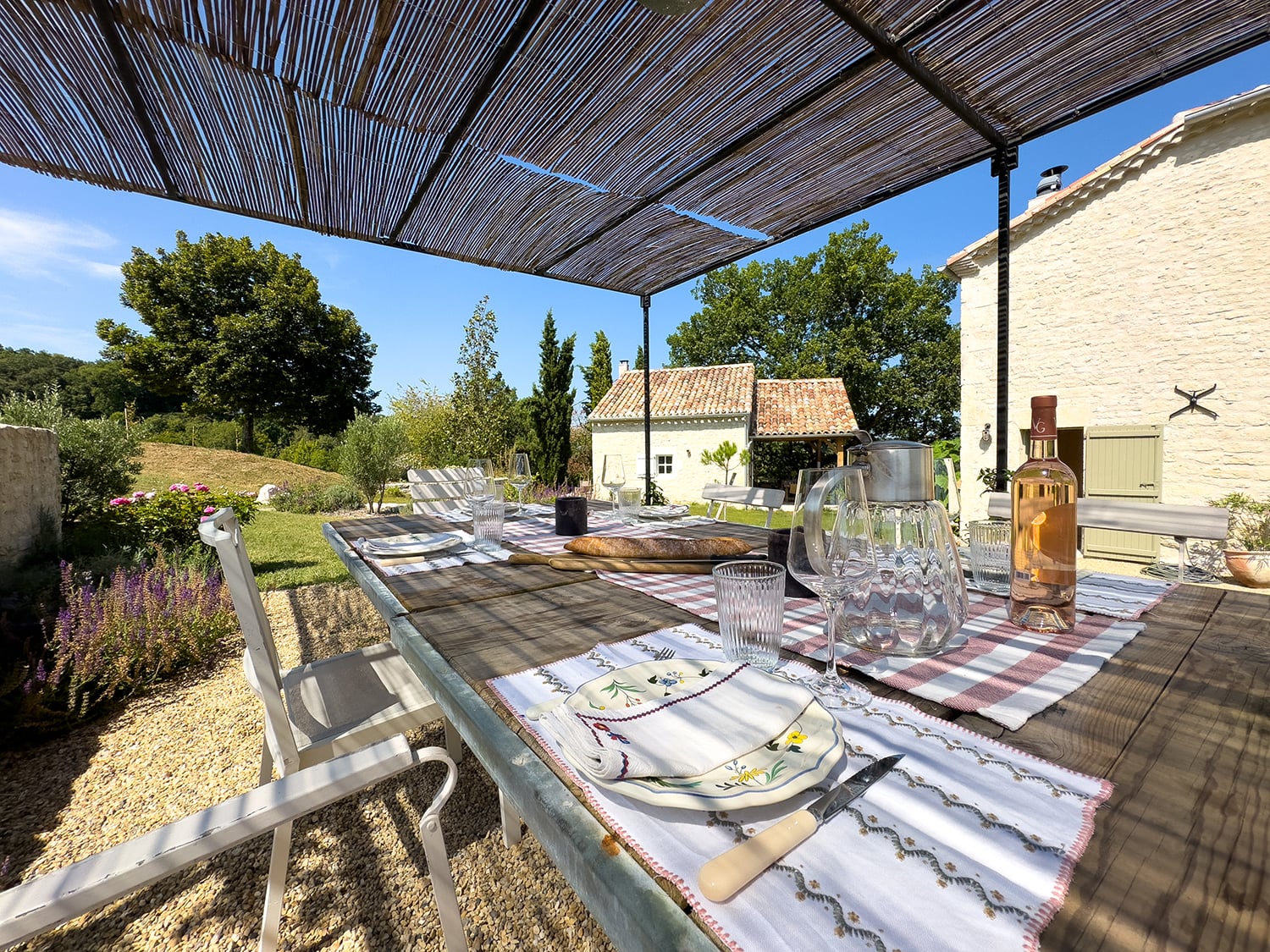 Shaded dining terrace