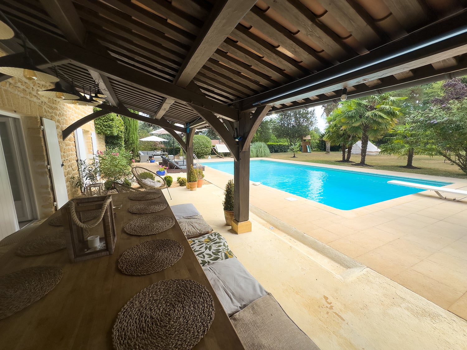 Shaded dining terrace