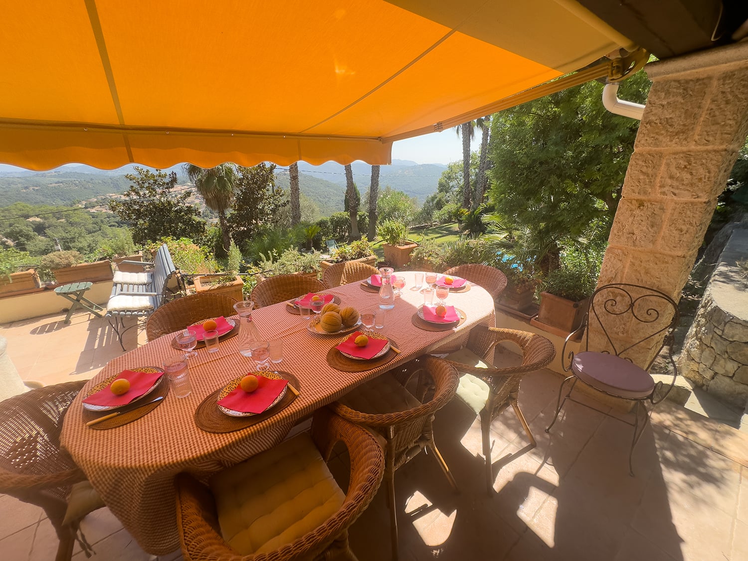 Shaded dining terrace