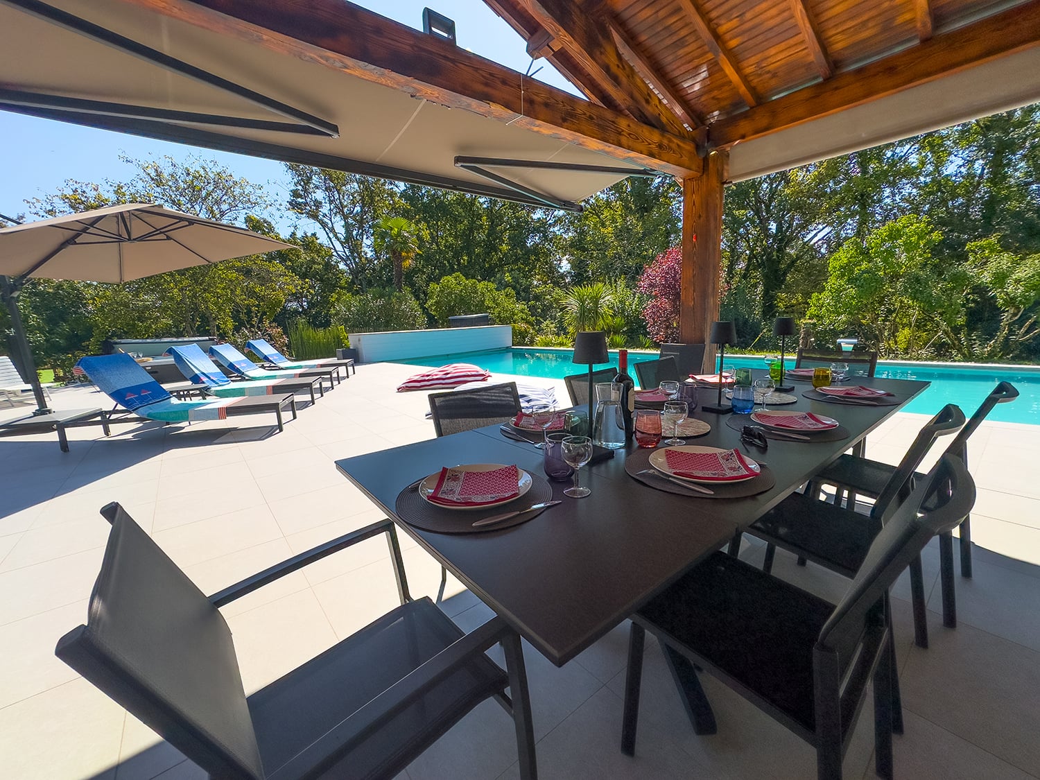 Shaded dining terrace