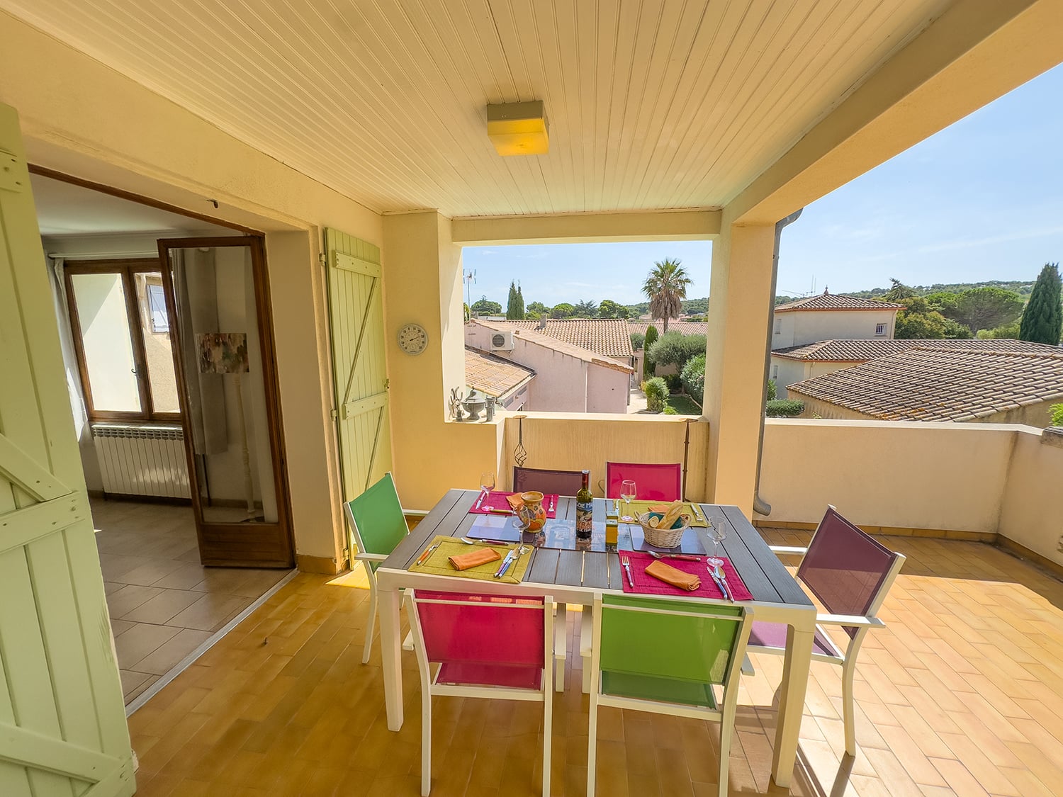 Shaded dining terrace