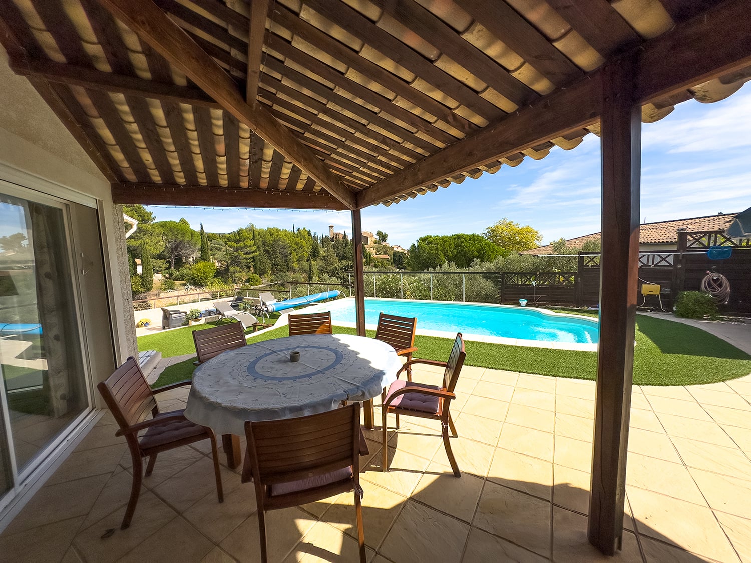 Shaded dining terrace