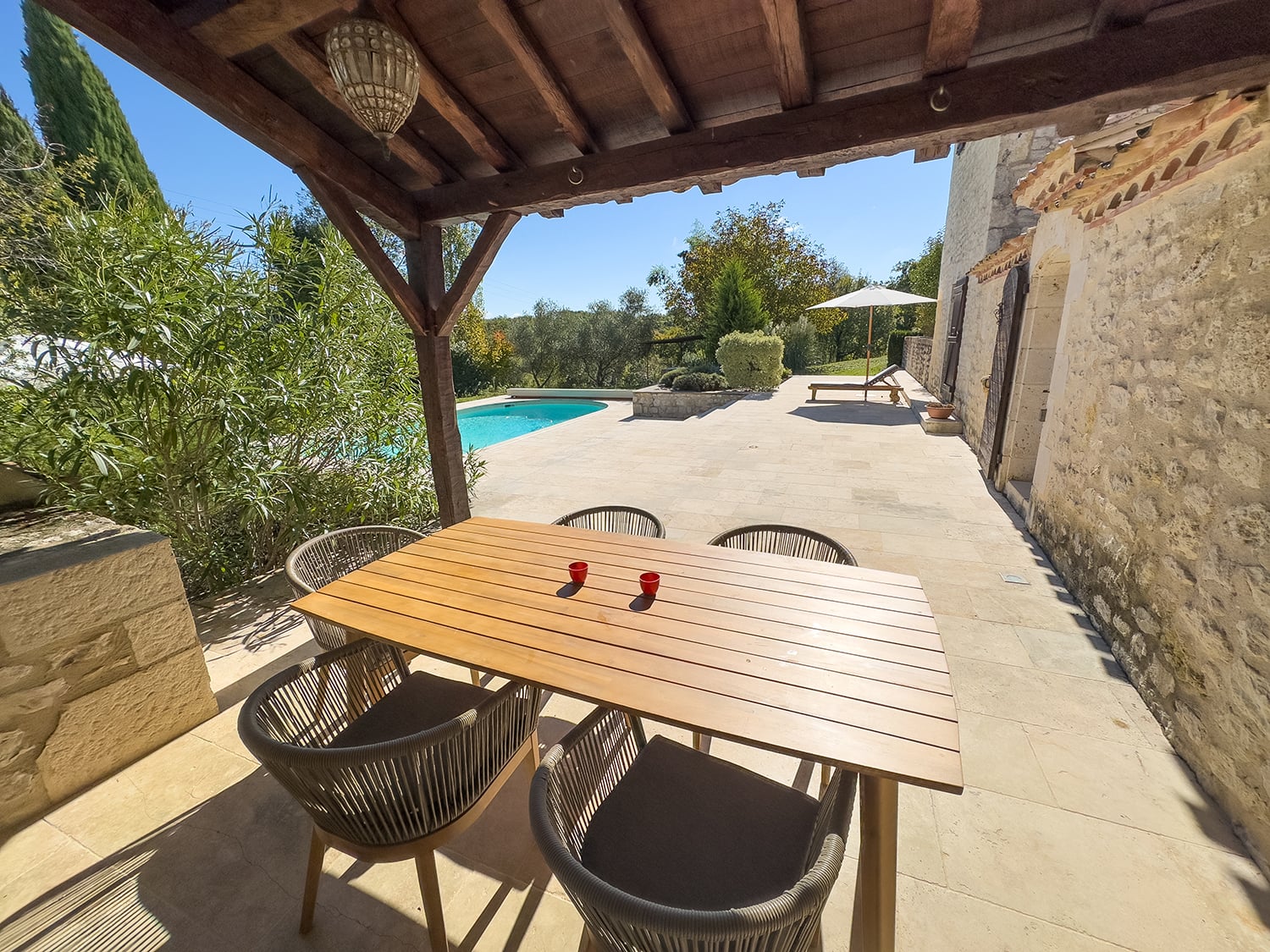 Shaded dining terrace