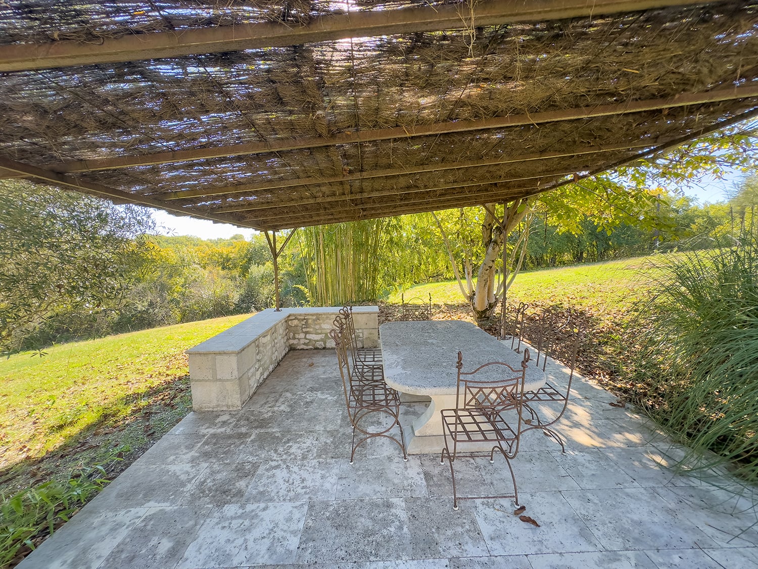 Shaded dining terrace