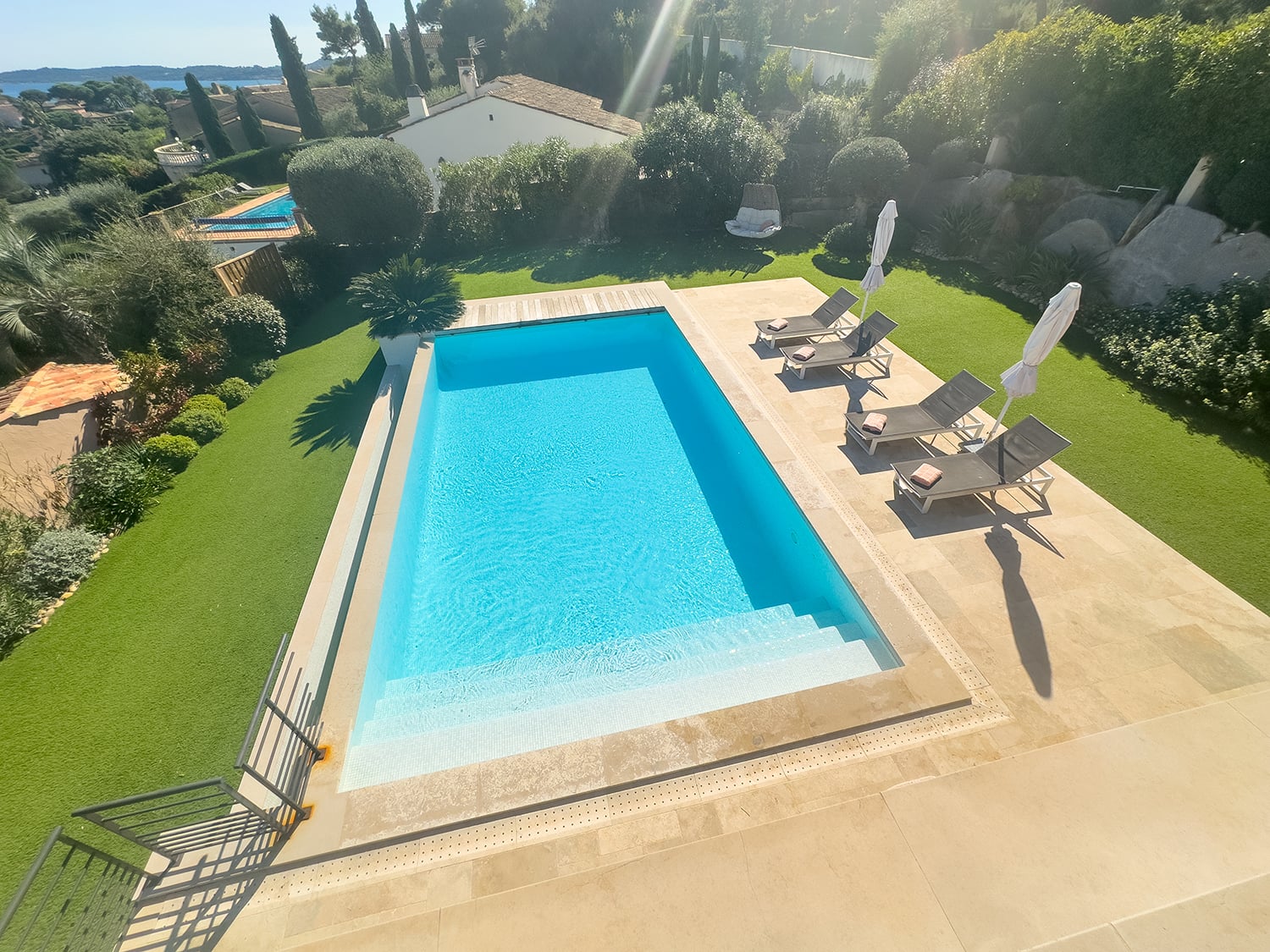 Private heated infinity pool