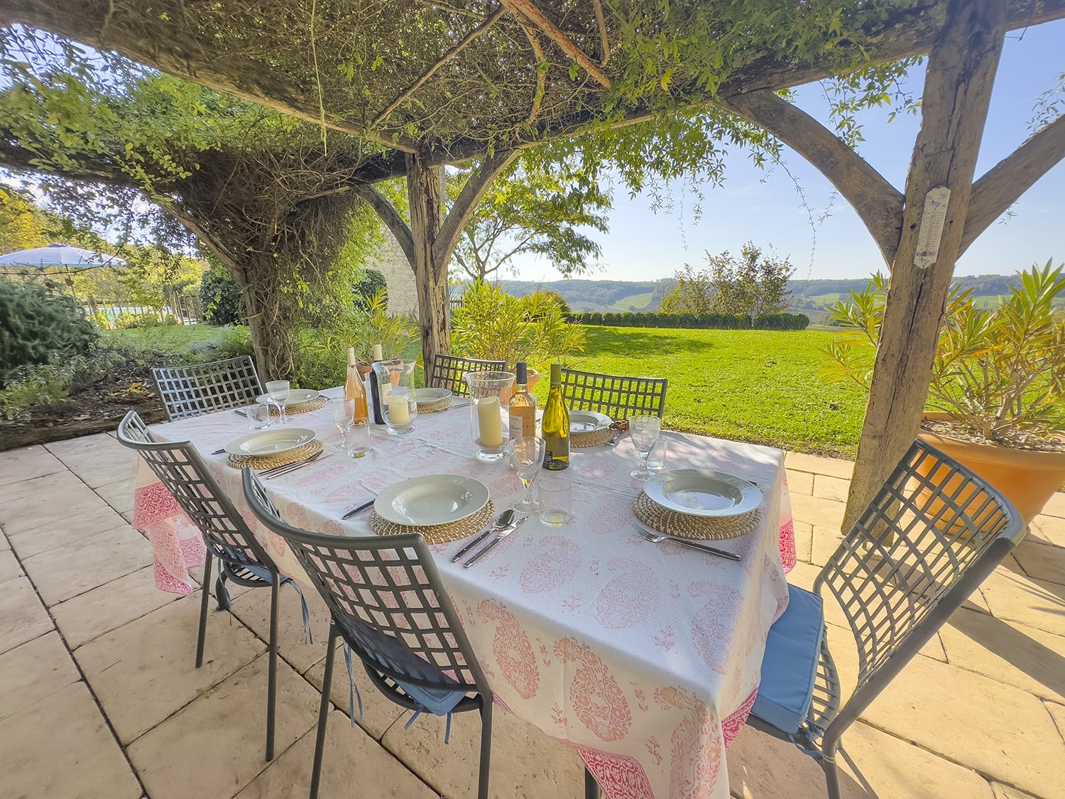 Shaded dining terrace