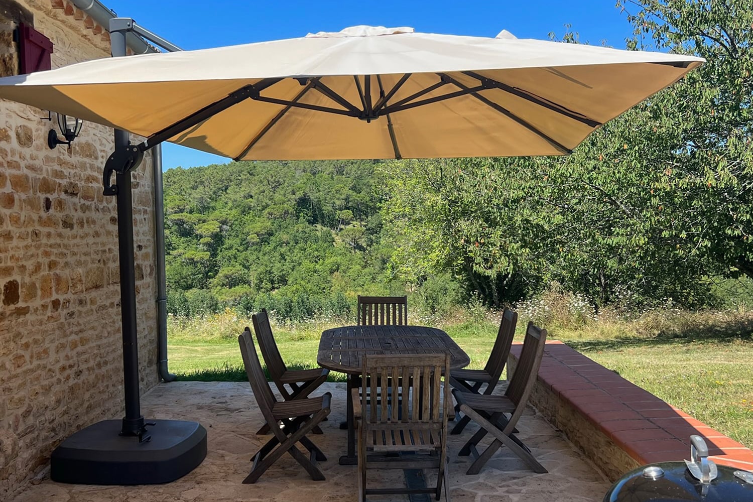 Shaded dining terrace