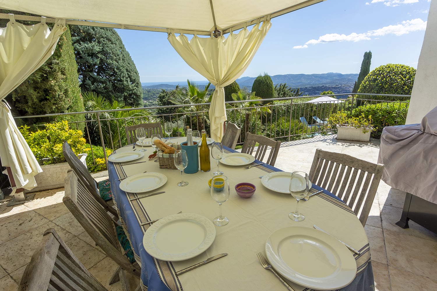 Shaded dining terrace