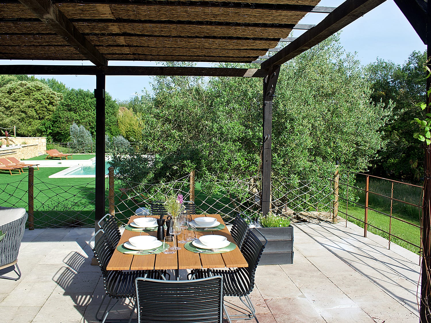 Shaded dining terrace