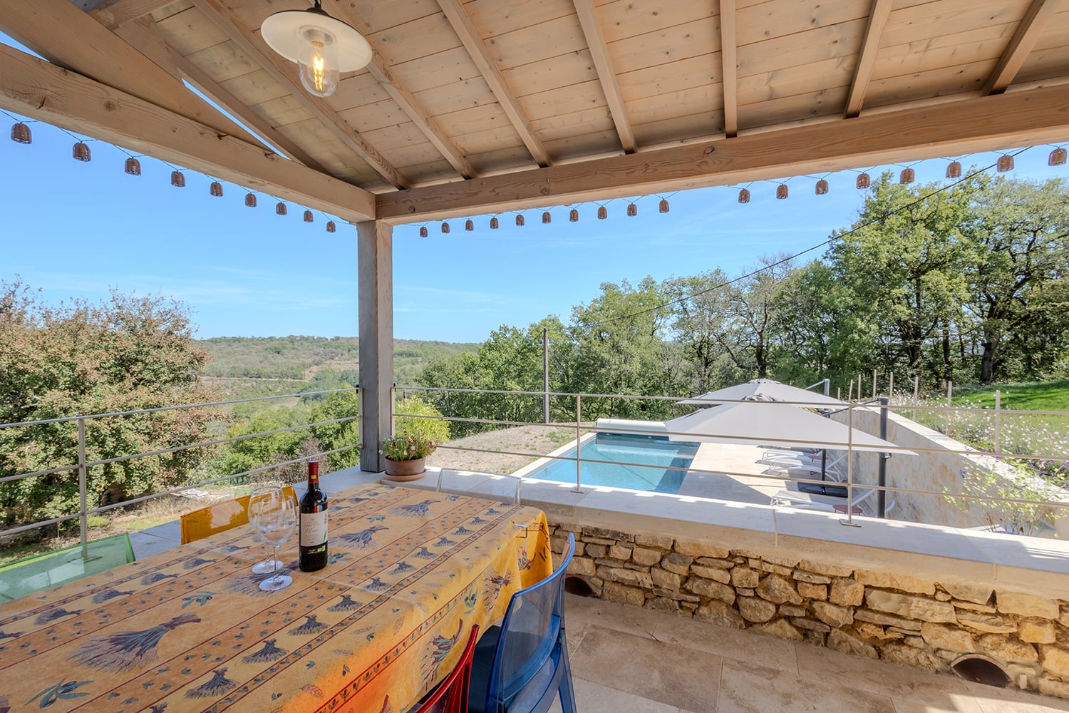 Shaded dining terrace Shaded dining terrace