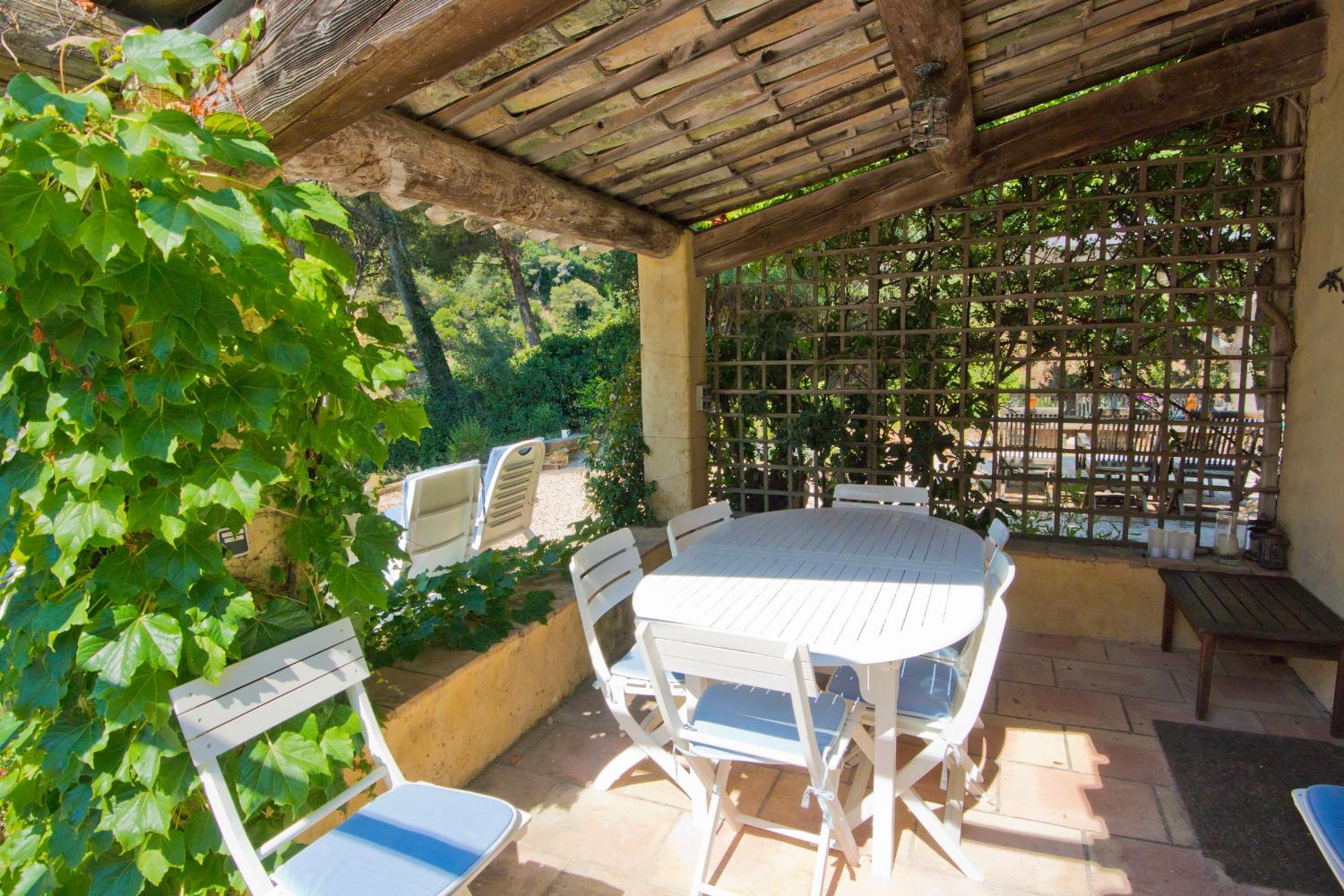 Shaded dining terrace