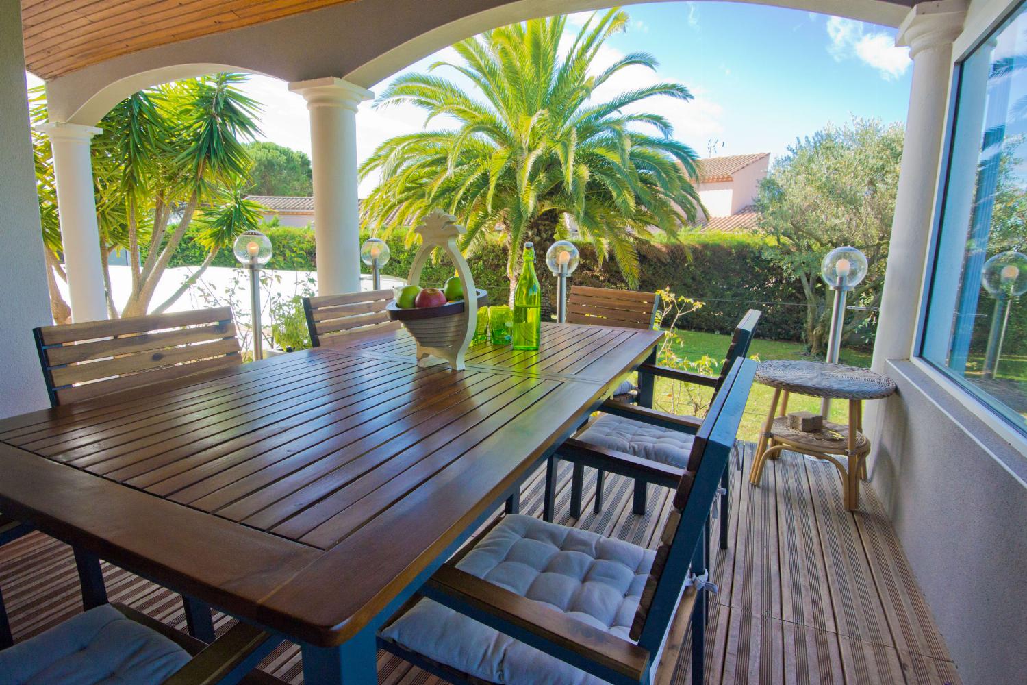 Shaded dining terrace