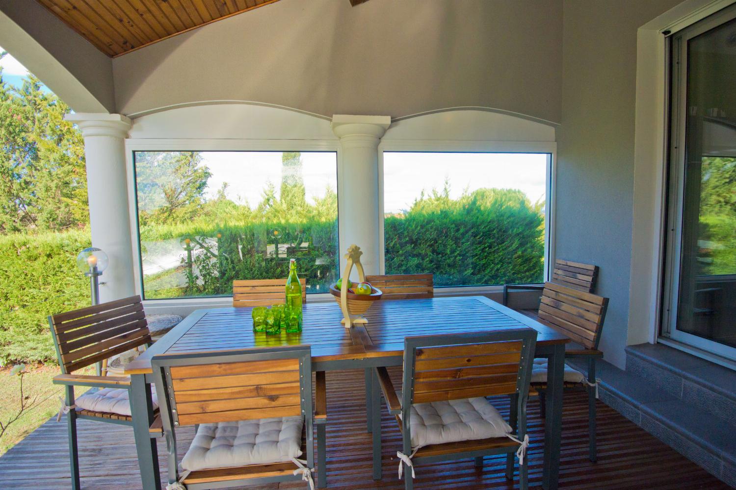 Shaded dining terrace