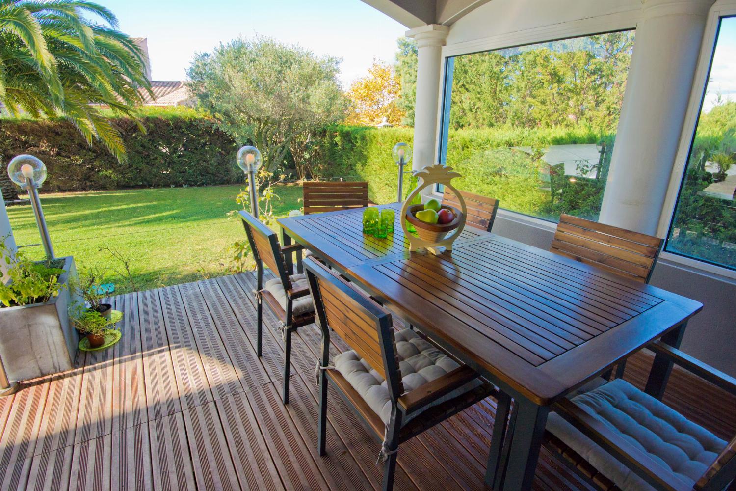 Shaded dining terrace