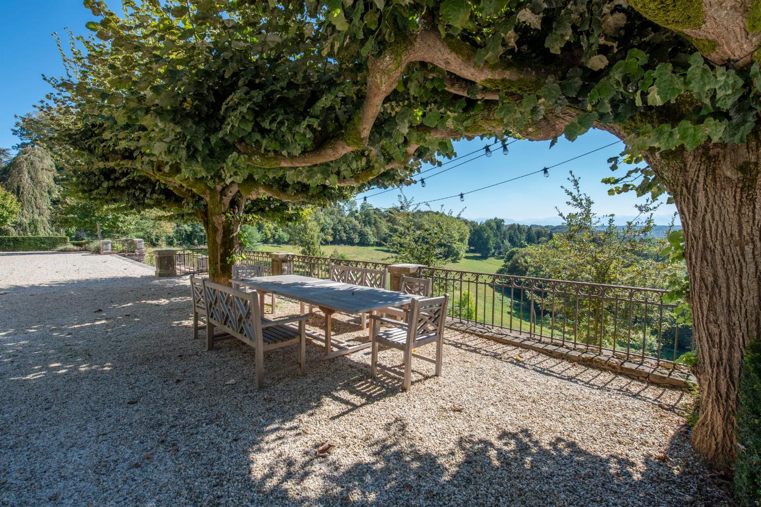 Shaded dining terrace