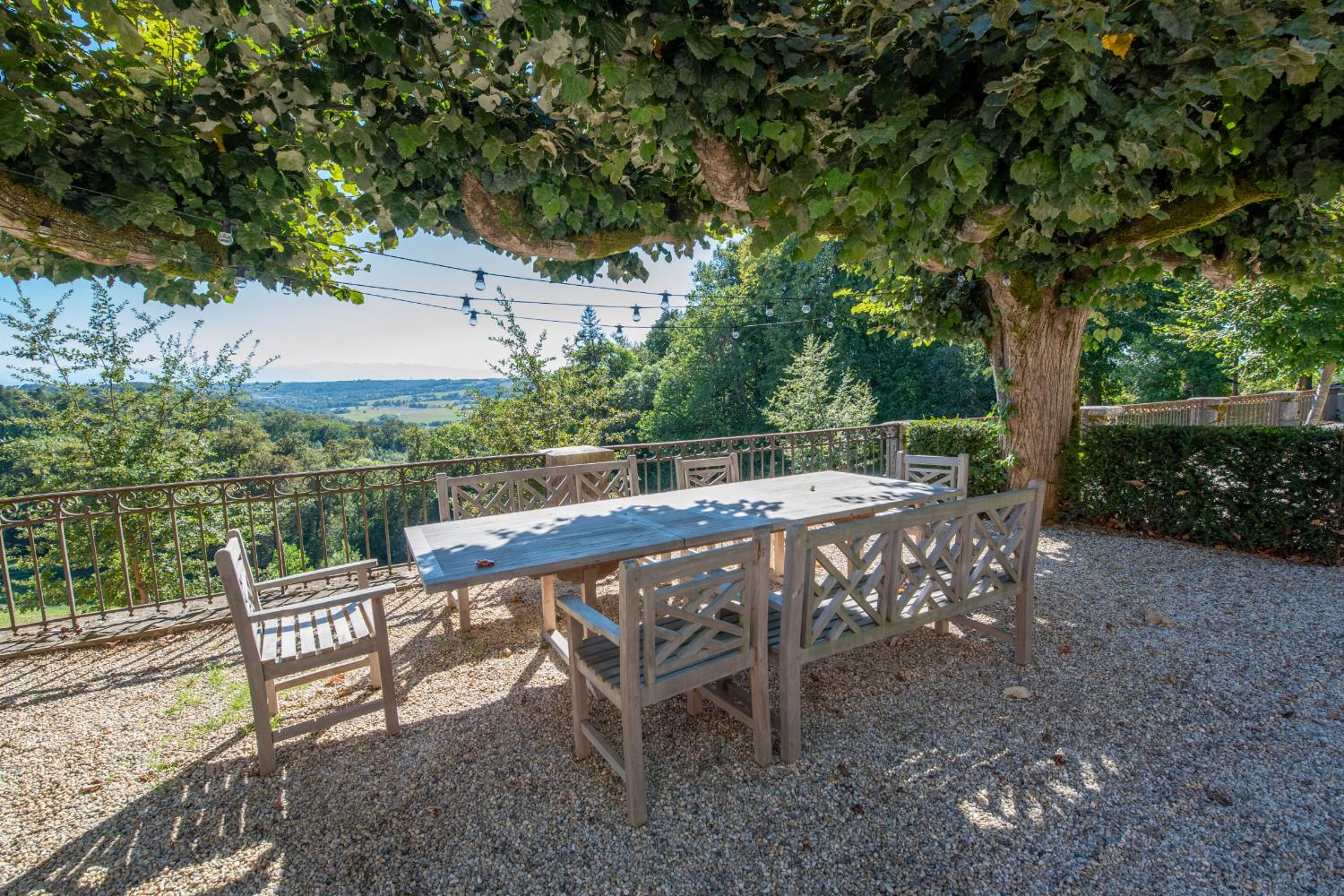 Shaded dining terrace