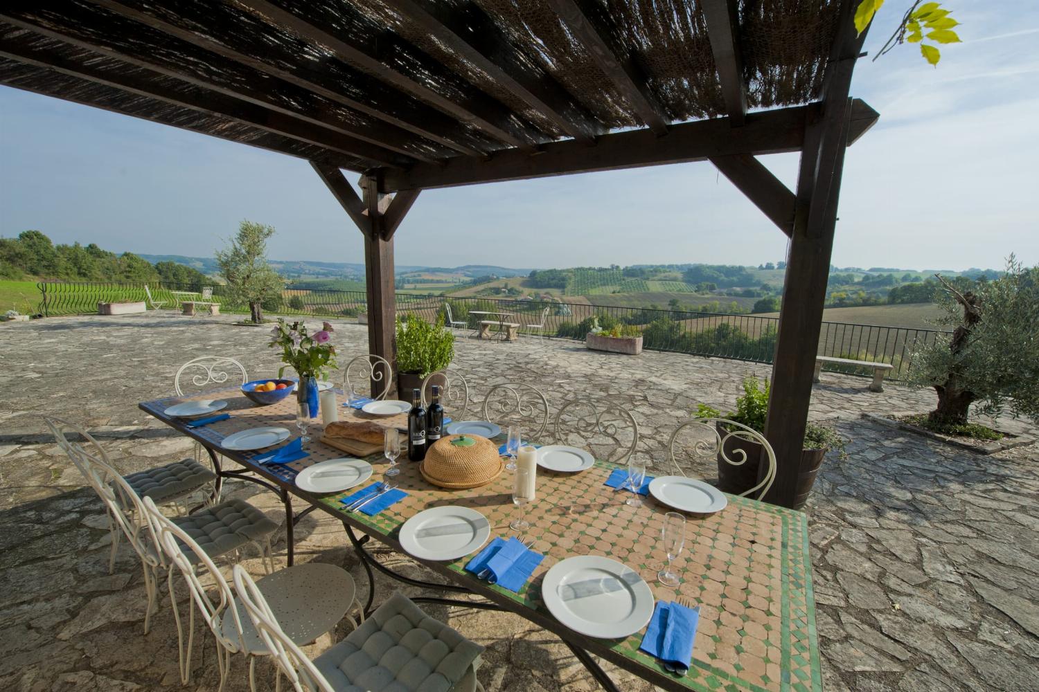 Shaded dining terrace