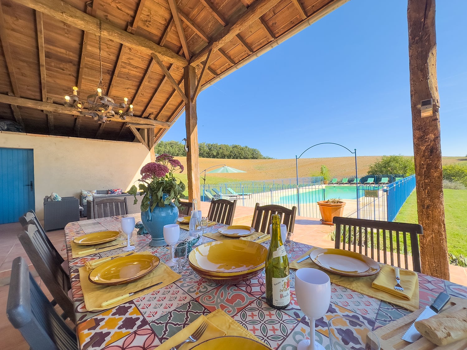 Shaded dining terrace